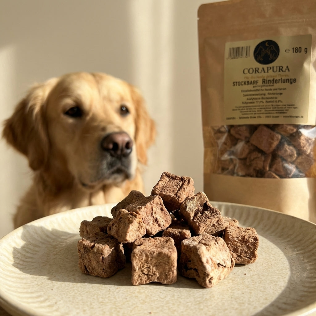 STOCKBARF Rinderlunge – Natürlicher Snack für Hunde und Katzen (180 g)