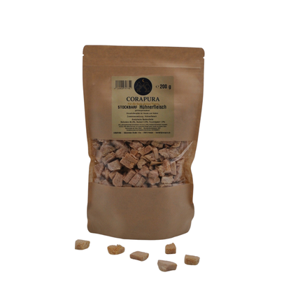 STOCKBARF Hühnerfleisch– Proteinreicher Snack für Hunde und Katzen(200 g)