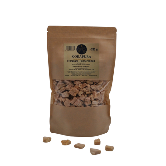 STOCKBARF Hühnerfleisch– Proteinreicher Snack für Hunde und Katzen(200 g)