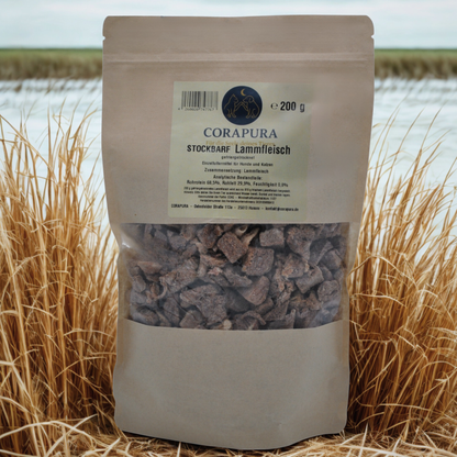 STOCKBARF Lammfleisch– Proteinreicher Snack für Hunde & Katzen (200 g)
