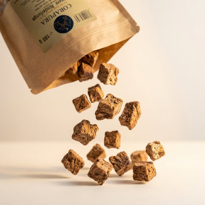 STOCKBARF Rinderlunge  – Natürlicher Snack für Hunde und Katzen (180 g)