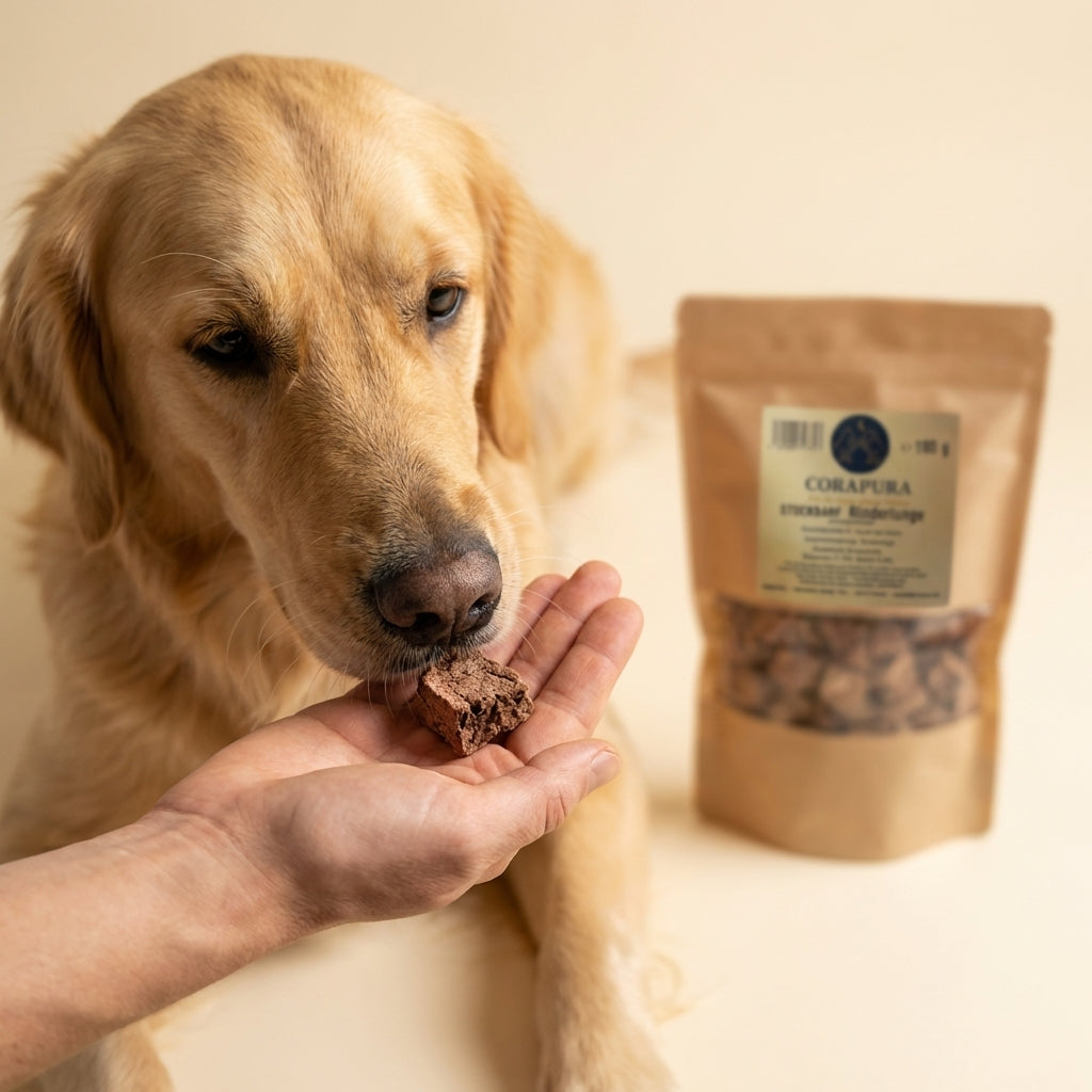 STOCKBARF Rinderlunge  – Natürlicher Snack für Hunde und Katzen (180 g)