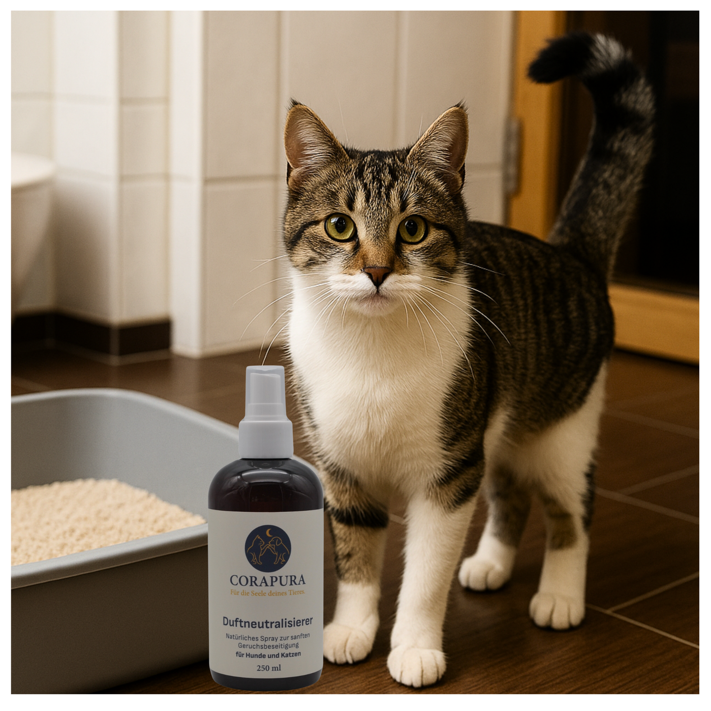 CORAPURA Duftneutralisierer - natürliches Spray zur sanften Geruchsbeseitigung für Hunde und Katzen 250 ml