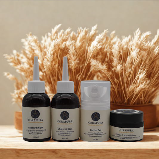 CORAPURA Premium Pflege-Set 4 in 1 Rundum-Pflege für Hund & Katze